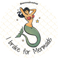I Brake for Mermaids Bumper Sticker